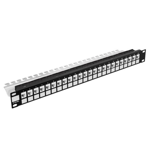 Modulinis pataisų skydelis 24-Port 19" 1U juoda