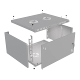 Stovo Spintelė 19" 6U, 450mm, Pilnos Durys, Pilka