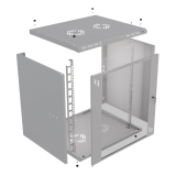 Stovo Spintelė 19" 12U, 450mm, Stiklinės Durys, Pilka