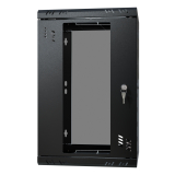 Stovo Spintelė 10" 6U, 300mm, Stiklinės Durys, Juoda