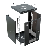 Stovo Spintelė 10" 6U, 300mm, Stiklinės Durys, Juoda